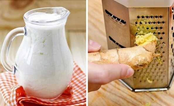 用开菲尔和磨碎的生姜制作鸡尾酒